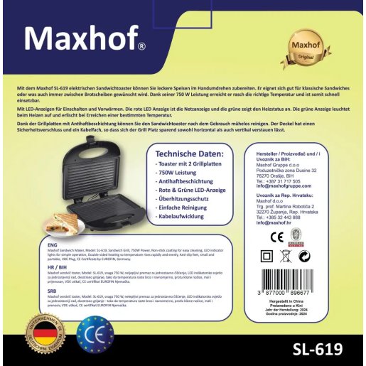 Slika Maxhof sendivč toster AK-C005